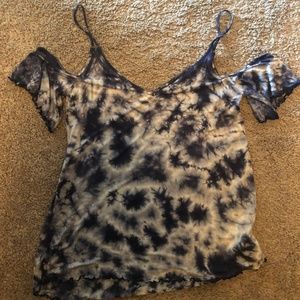 Blue and White off the shoulder shirt